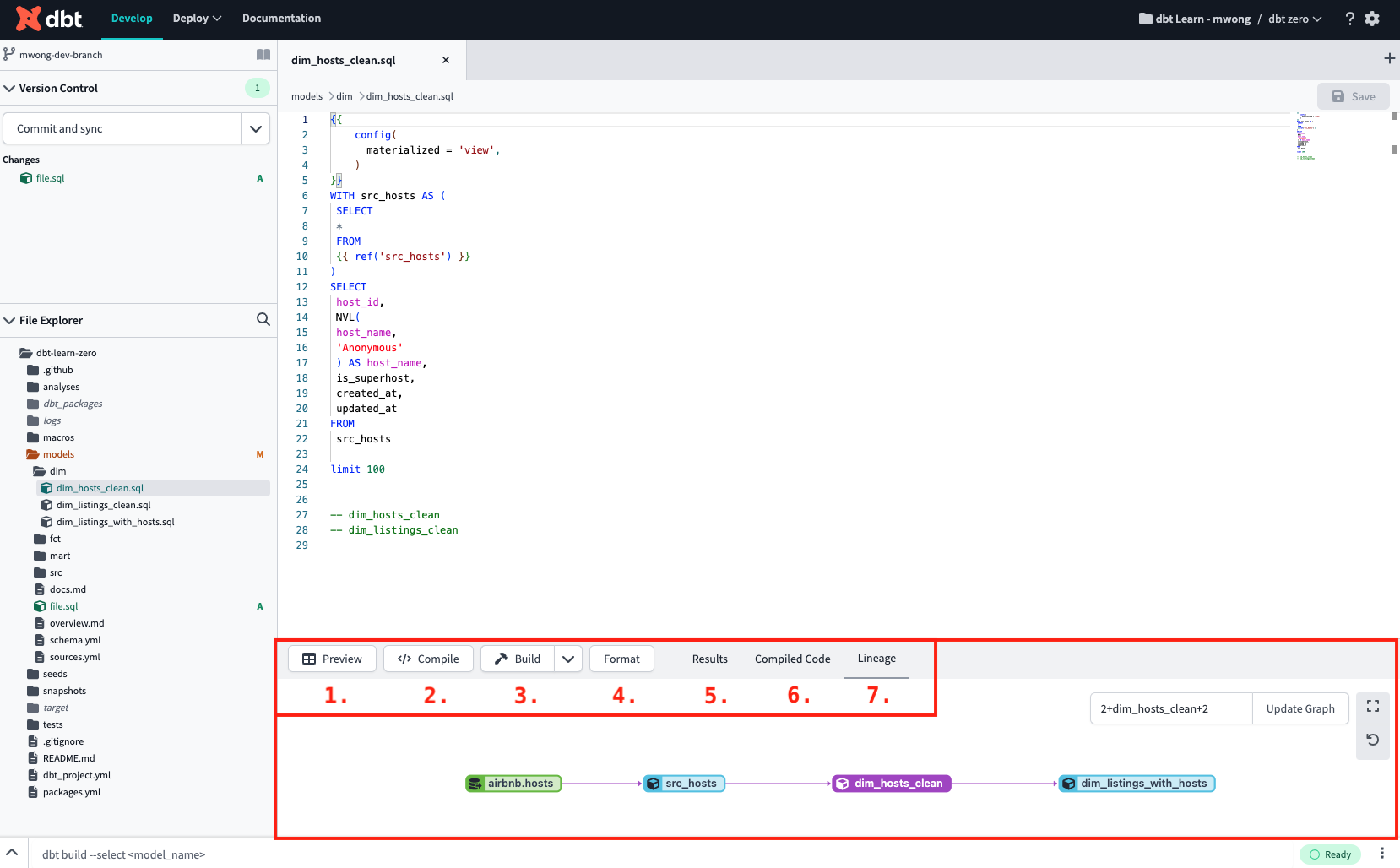 The Console section is located below the File editor and has various tabs and buttons to help execute tasks The Console section is located below the File editor and has various tabs and buttons to help execute tasks